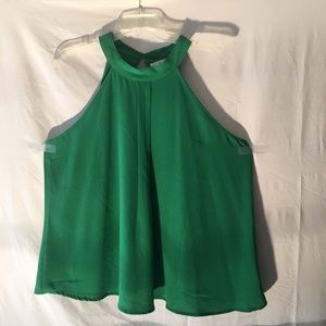 Ann Taylor   Emerald green Sleeveless  blouse  LARGE